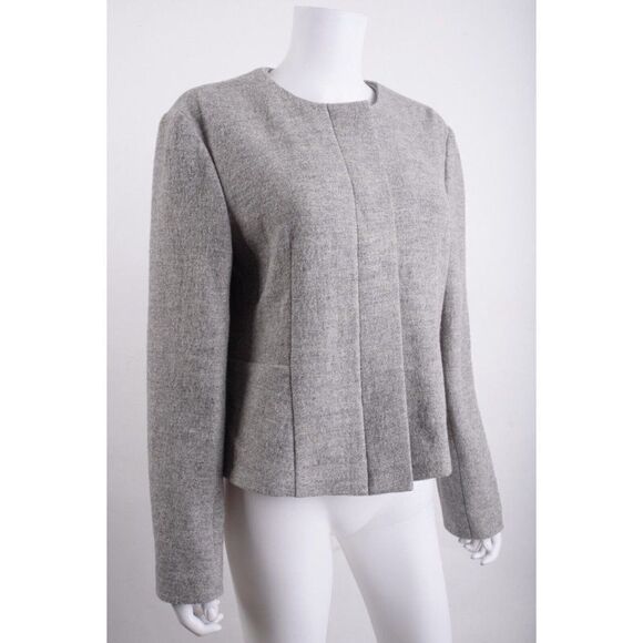 Calvin Klein Collection Womens Gray Blazer Jacket Top Wool Blend US 8 IT 44 - Picture 2 of 6